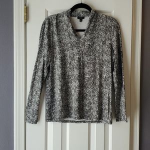 Blacl and white cheetah/dalmation spot Talbots top
